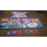 3 Libro Barbie 3d Hadas Y Princesas Incluye Lentes 