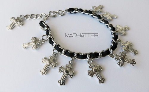 Pulsera Cruces Goth Cruz Calavera Dark Rock Grunge 90s