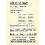 Programa Wild Bill Davison   - Teatro La Cova 1978 - Bs. As.