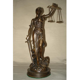 Estatua Figura De La Justicia En Petit Bronce!! 37cm Alto