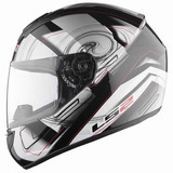 Casco Para Moto Integral Ls2 Ff350 Ff350  White Y Silver Action Talle M 