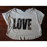 Forever 21 Espectacular Remera  Crop Love