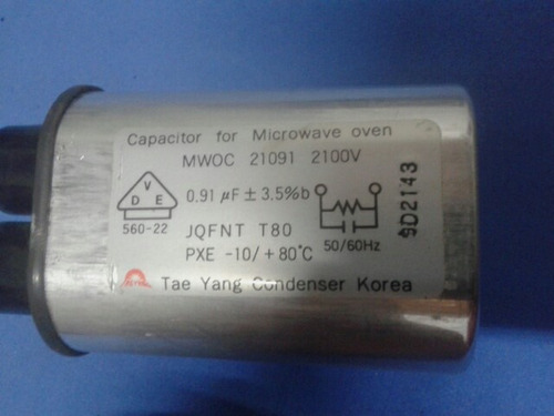 Capacitor Microondas 91 Uf 2100v  Garantia De 30 Dias