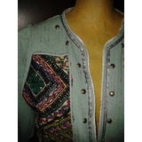 Chaqueta Aqua Con Apliques T M.medidas.san Isidro Centro