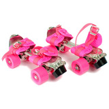 Patin 4 Ruedas Extensible Talle 28 A 41 Color Rosa Nena