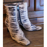 Mingo Botas Botines Cuero Animal Print Piel 38