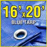 16 'x 20' Blue Multiusos 6-mil Waterproof Sombra De Poly Tar