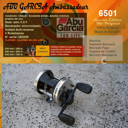 Reel Rotativo Abu Garcia Ambassadeur 6501 Sp. Edition Sueco
