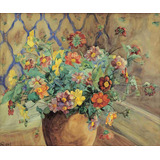 Lienzo Canvas Arte Flores En Jarrón Anna Syberg 1909 50x60