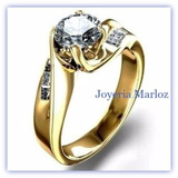 Anillo Compromiso 14kt Diamantes Naturales Marloz