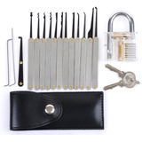 Kit Candado Con 15 Ganzuas Para Practica Lock Cerrajeria