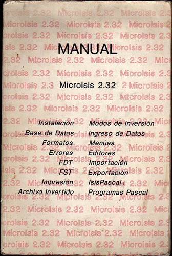 Manual De Referencia, Mini-micro Cds/isis, Versión 2.3