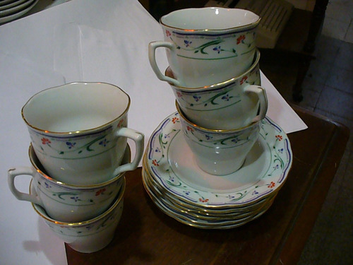 Antiguo Juego(6 Tasas-6 Platos) Cafe O Te - Porcelana China