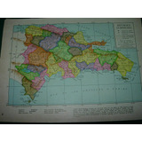 Mapa Antiguo Color Geografia Politico Dominicana Antillas