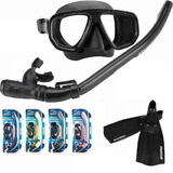 Kit De Mergulho Seasub  Mascara E Snorkel + Nadadeira Seasub