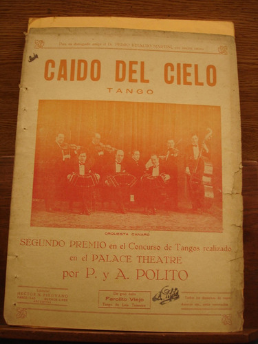 Partitura Caido Del Cielo Tango P. Y A. Polito Canaro