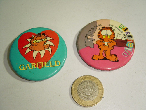 Botones Vintage De Garfield 80's 2 Piezas   Set 12