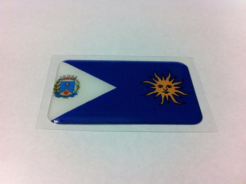 Adesivo Resinado Da Bandeira Da Cidade De Araraquara 5x3 Cm