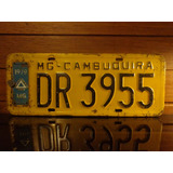 Antiga Placa Automotiva Amarela Mg - Dr 3955