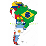 Mapas De Argentina + Limítrofes + Brasil (toda Sudamérica)