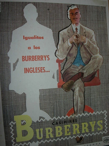 Clipping Publicidad Casimires Burberrys Ingleses Moda Ropa