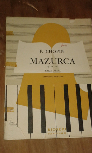 Mazurca Chopin Op. 68 Nro 2 Partitura  Mar Del Plata Envios