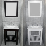 Combo Baño Wengue Blanco Vanitory Maral 60 Espejo Griferia