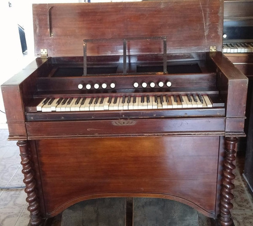 Piano Harmonio Britânico Com Fole Lambert & Compy - Raridade