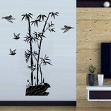 Vinilo Pared Bambú Y Pájaros Decoracion Wall Stickers