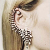 Maxxi Brinco Ear Cuff Cristais Strass Perola Folhas Lindo