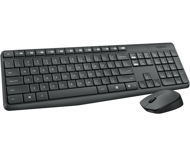 KIT TECLADO MOUSE LOGITECH MK235 INALAMBRICO GTIA OFICIAL NEGRO