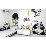 Vinilo Decorativo Set Familia Pandas Stickers Gigantes.
