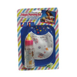  Set X 4 Mamadera Sin Liquido Con Babero Juguete Oferta Niño