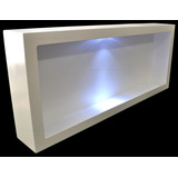 2 Nicho Retangular Com Led 80x34x12 Madeira Mdf Pintado