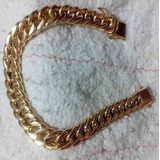 Pulseira De Ouro18k Grumet Dupla Oca 37grs 10mm 21cm