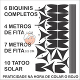 6 Biquini Adesivo Bronzeamento Natural Tatu Solar + Fita Kit