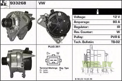 Alternador Bosch 028903025p Volkswagen Seat Skoda Audi Etc. Foto 5