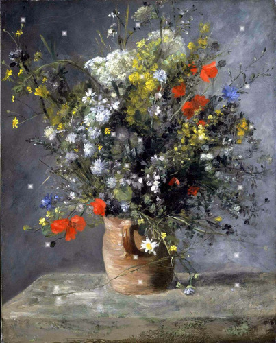 Lienzo Tela Canvas Arte Auguste Renoir Jarrón Flores 50 X 65