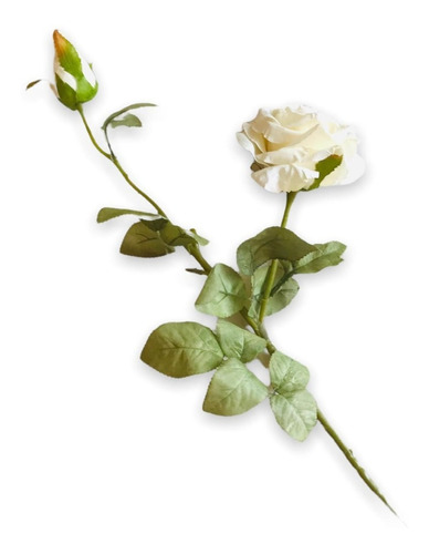 Flores / Planta Artificiales / Ramo / Vara Rosa Blanca Deco