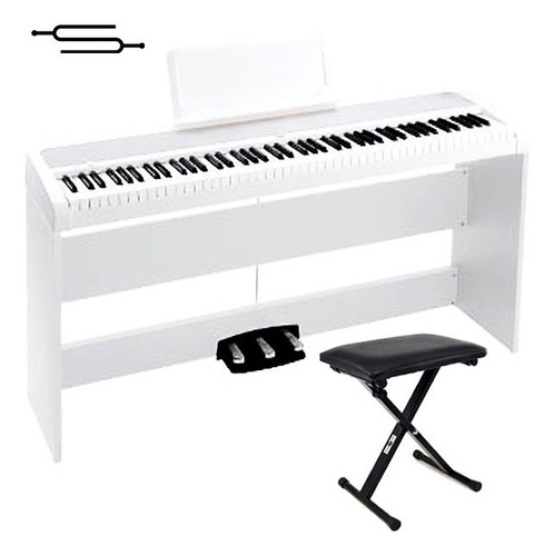 Piano Electrico Korg B1sp Blanco + Mueble 3 Pedal + Banqueta