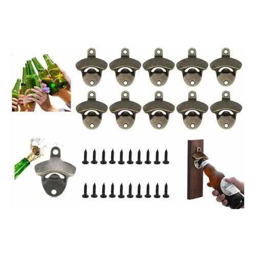 Destapador Botellas Cerveza Rustico Pared Metálico Pack 10