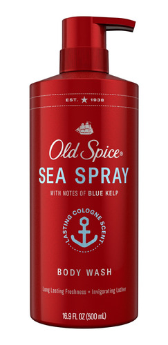 Gel De Baño Old Spice Sea Spray Con Notas De Algas Azules