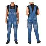 Overol Hombre Pantalón Cargo Básico En Denim 7 Bolsas