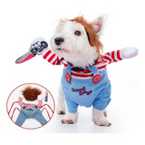 Disfraz Halloween Mascotas Perros Deadly Doll Chucky Talla S