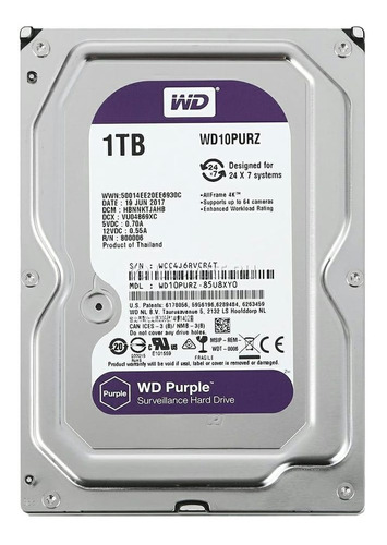 Disco Duro Western Digital Purple De 1.0tb Garantía 3 Años