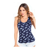 Blusa Juvenil Femenino Estampado - Azul Navy Atypical