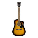 Guitarra Electroacústica Fender Alternative Fa-125ce Para Diestros Sunburst Nogal Brillante