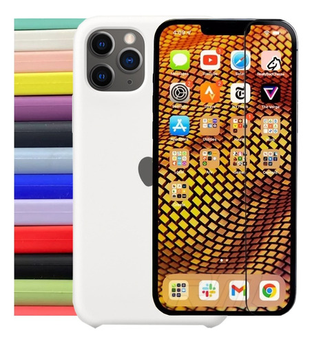 Capa Capinha Cinza Escuro Silicone Compatível Com iPhone 7