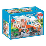 Playmobil Linea Rescate - Ambulancia Con Luces - 70049