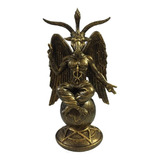 Estatua Estatueta Baphomet Resina 25cm Rock Wicca Dourado